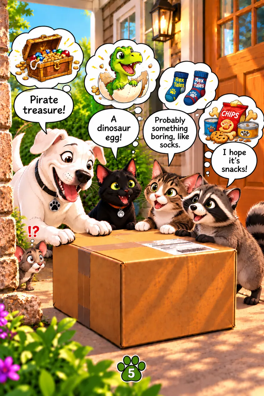 Illustrated preview page 5 from Rex and the Mysterious Box